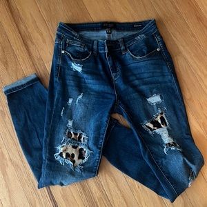 Judy Blue leopard skinny jeans